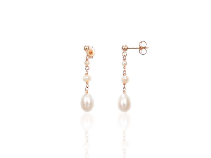 Boucles d'oreilles Lou - Boucles d'oreilles courtes en perles d'eau douce