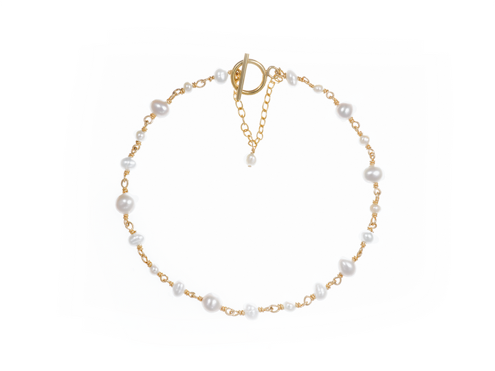 Lou - Bracelet Chapelet avec perles naturelles et fermoir en T