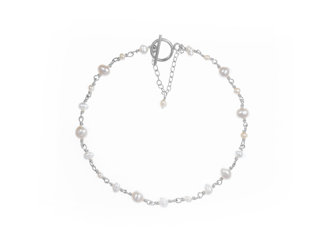 Lou - Bracelet Chapelet avec perles naturelles et fermoir en T