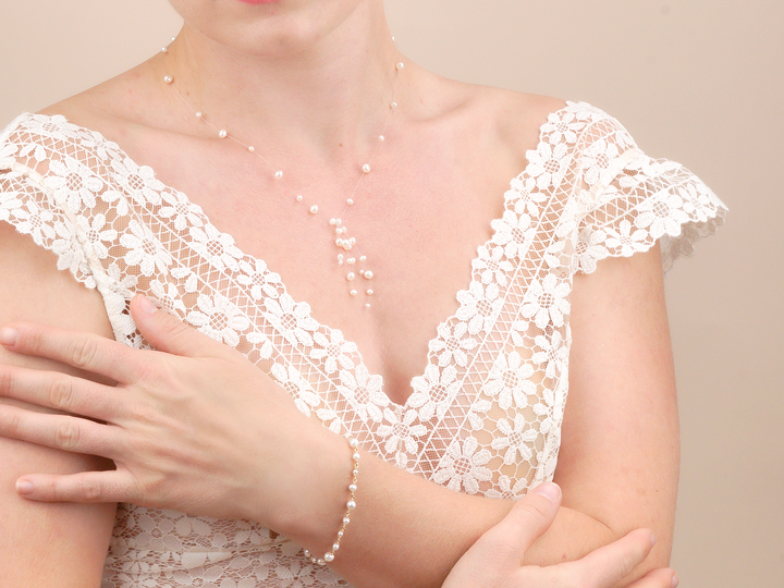 Aimée - Cascading Pearl Necklace for Brides