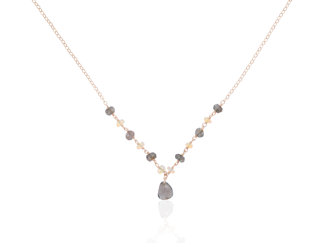 Lou - Collier de Labradorite et d'Opale