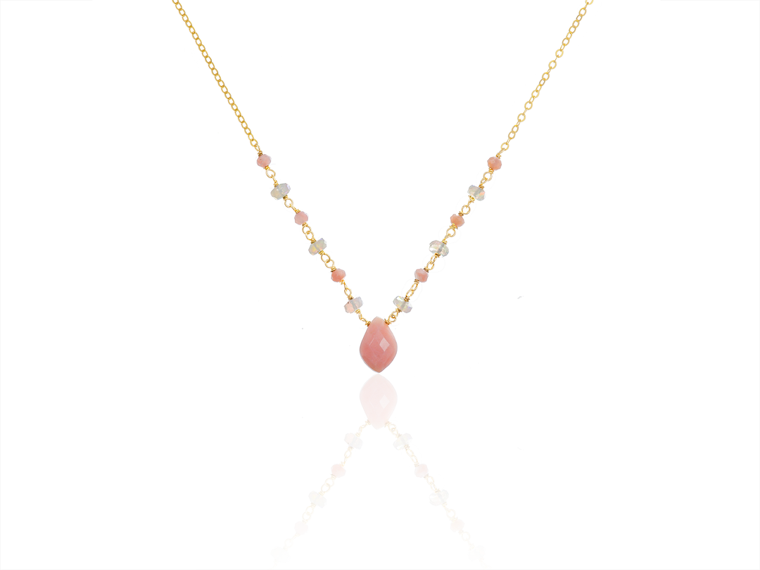 Lou - Collier d'opale d'Éthiopie et d'opale rose