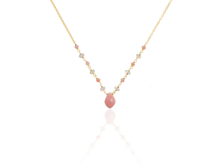 Lou - Collier d'opale d'Éthiopie et d'opale rose