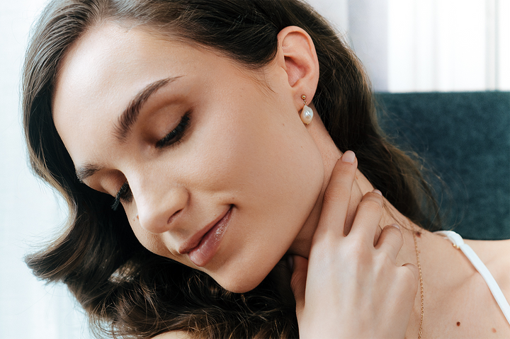 Alyssa - Baroque Pearl Short Drop Earrings