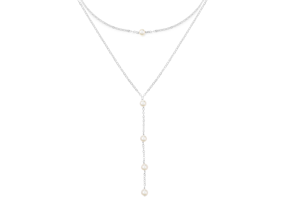 Natasha - Collier de mariée en Y double superposé