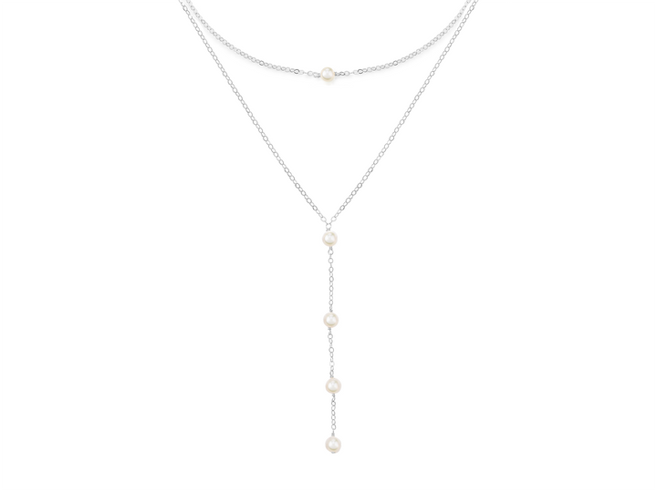 Natasha - Collier de mariée en Y double superposé