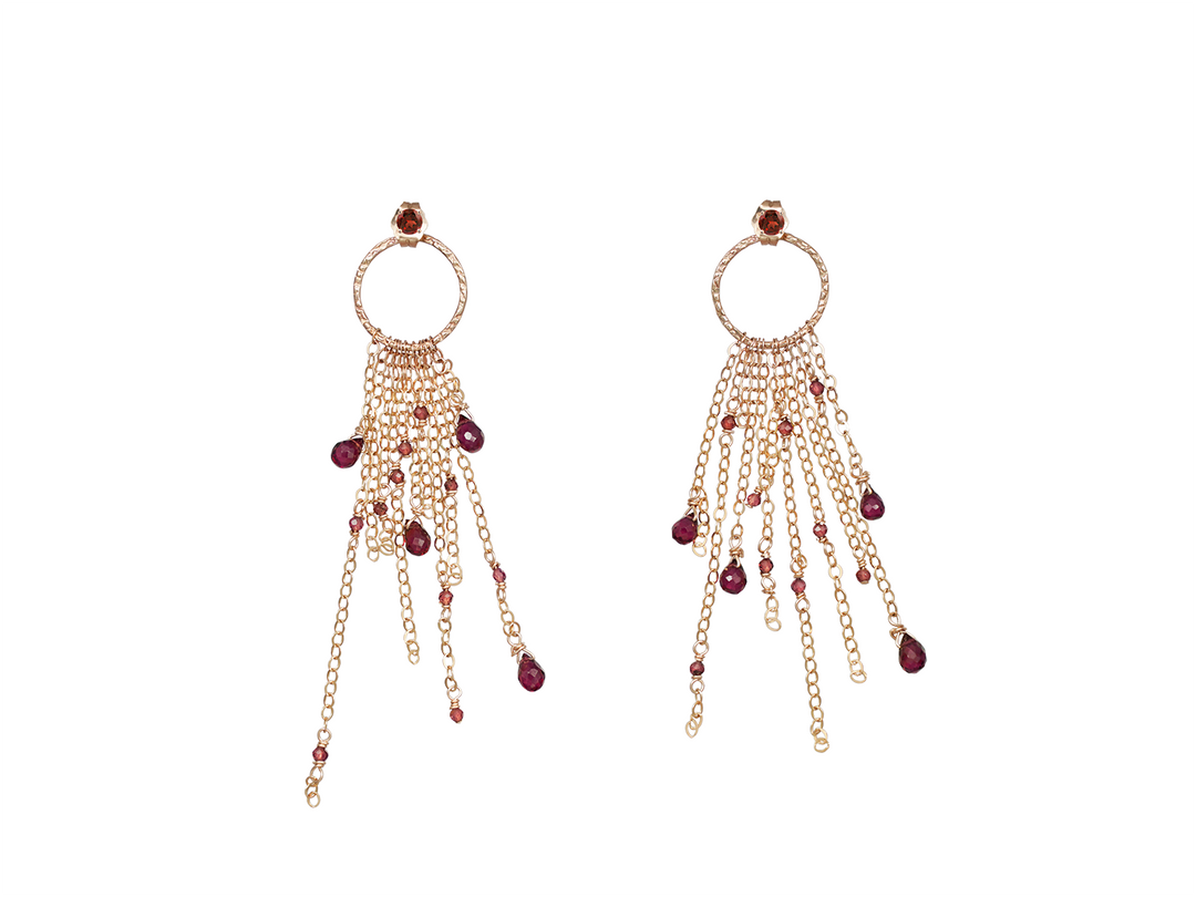 Hera - Boucles d'oreilles grenat