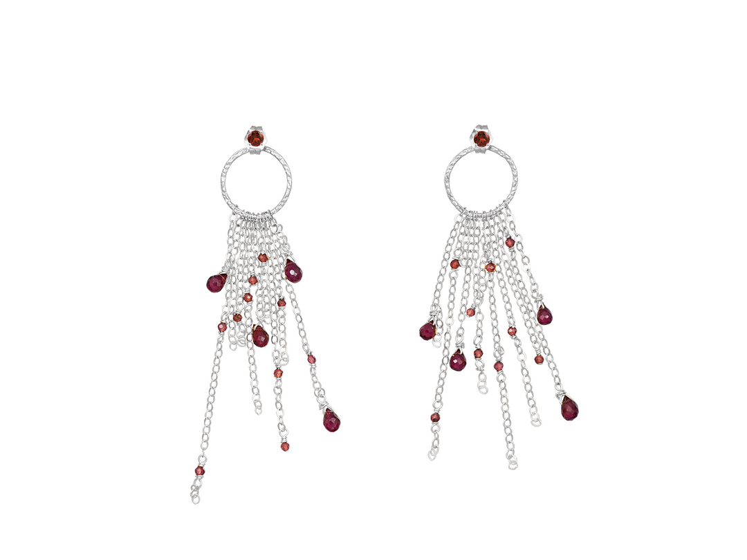 Hera - Boucles d'oreilles grenat