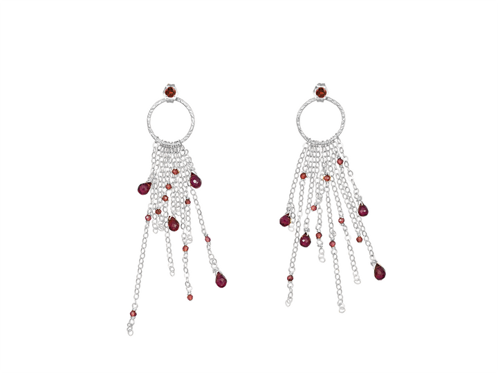 Hera - Boucles d'oreilles grenat