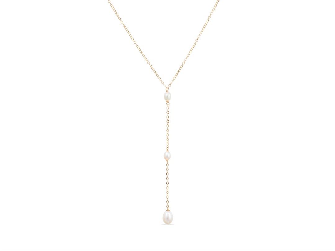 Ivy - Long collier pendentif en Y avec perles pour les mariées