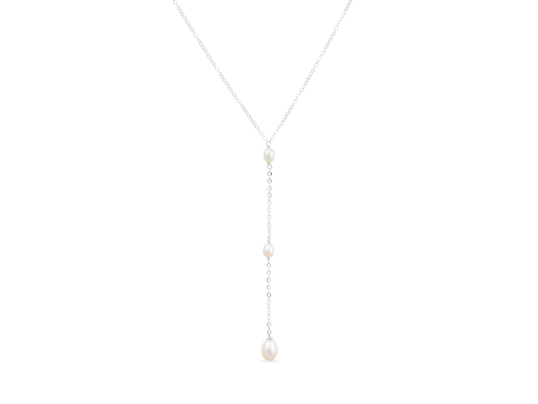 Ivy - Long collier pendentif en Y avec perles pour les mariées