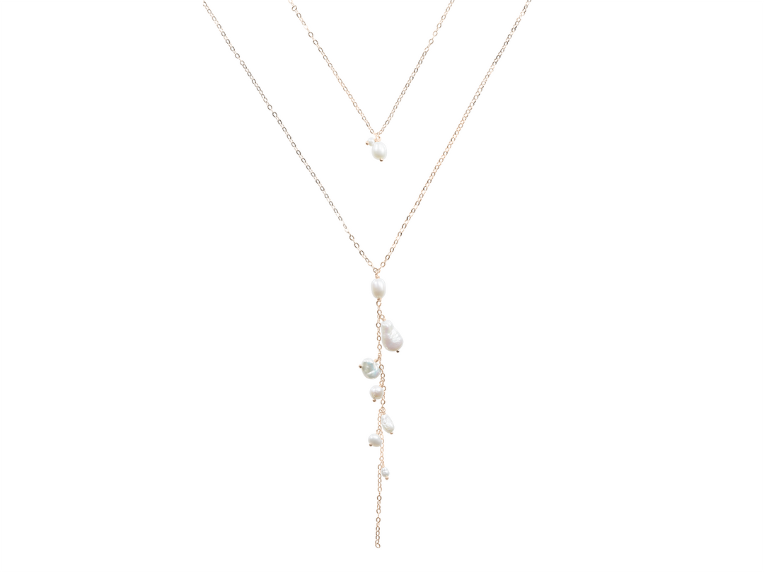 Esmée - Back Necklace with Baroque Pearls
