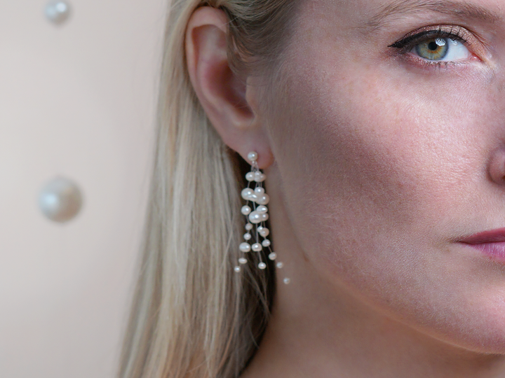 Aimée - Pearl Cascading Earrings For Bride