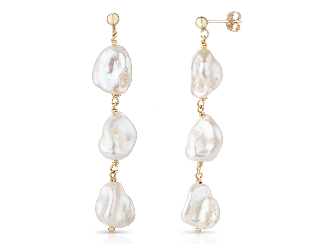 BAROQUE DANGLE EARRINGS GOLD