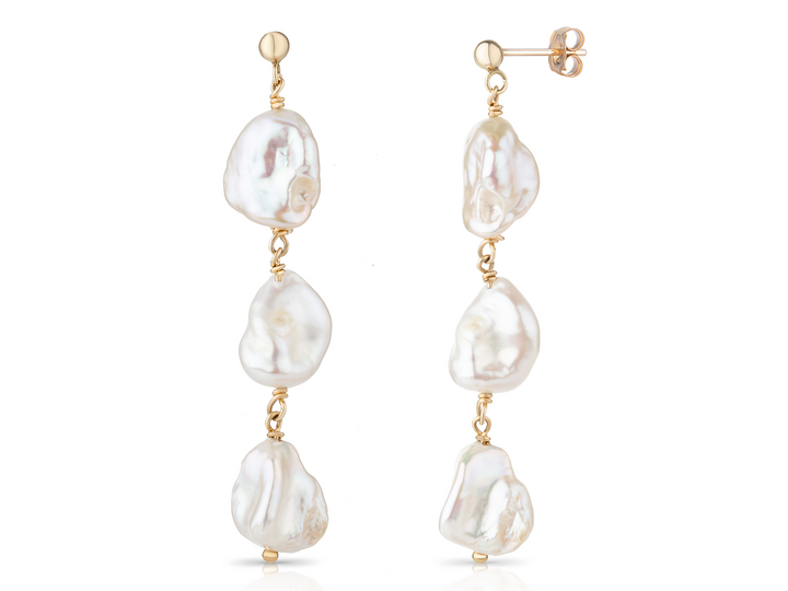 BAROQUE DANGLE EARRINGS GOLD