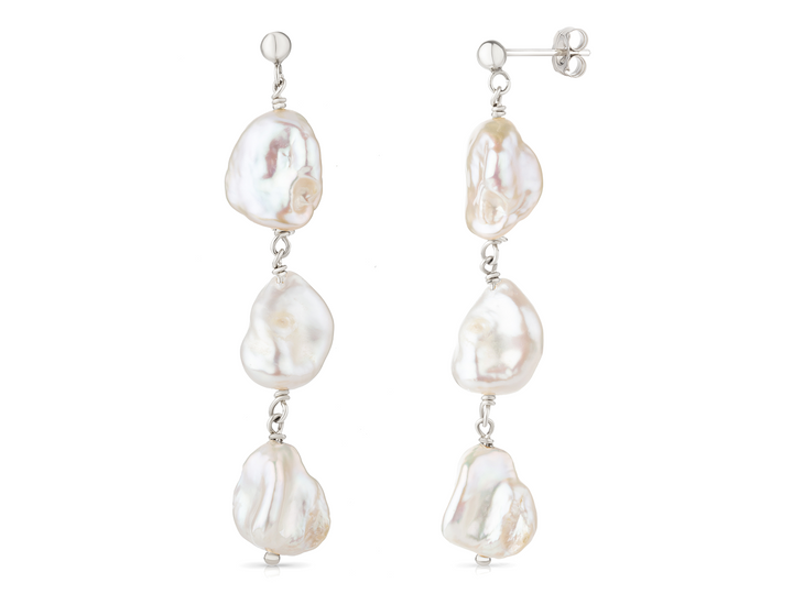 BAROQUE DANGLE EARRINGS SILVER