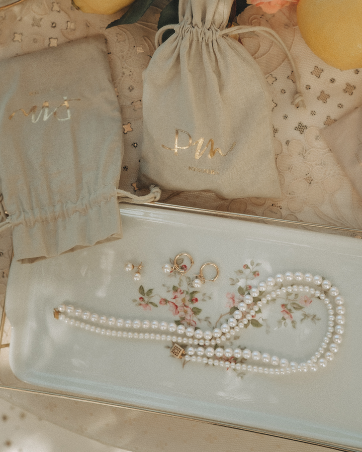 Eugénie Double-strand White Natural Pearl Necklace for Brides