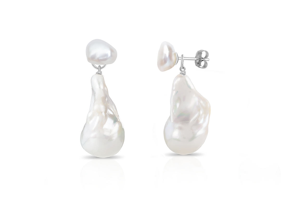 Adelaide - Boucles d'oreilles perles baroques