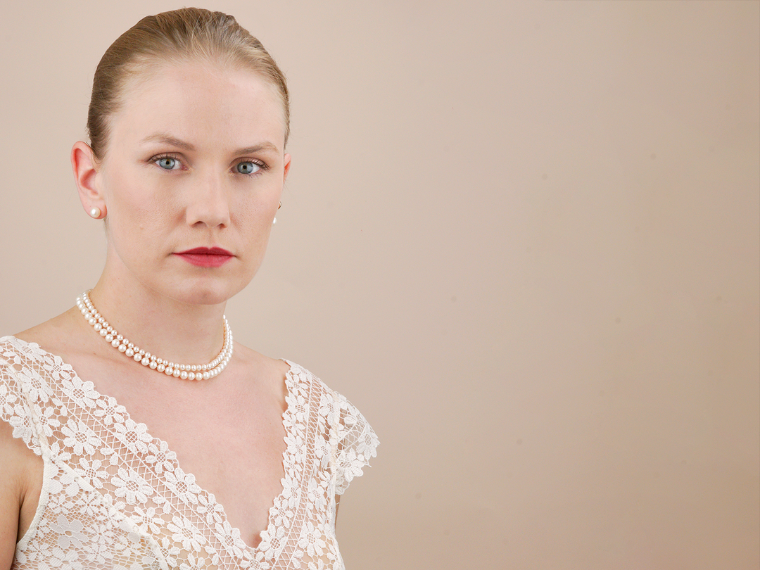 Eugénie Double-strand White Natural Pearl Necklace for Brides