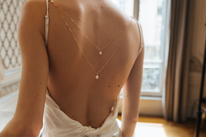 Hermione - Dress Fastened double row Back Necklace
