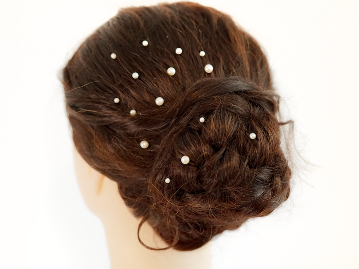 Aimée - Épingles à Cheveux Mariage  En Perles Flottantes Argent 925 - 15 Pcs