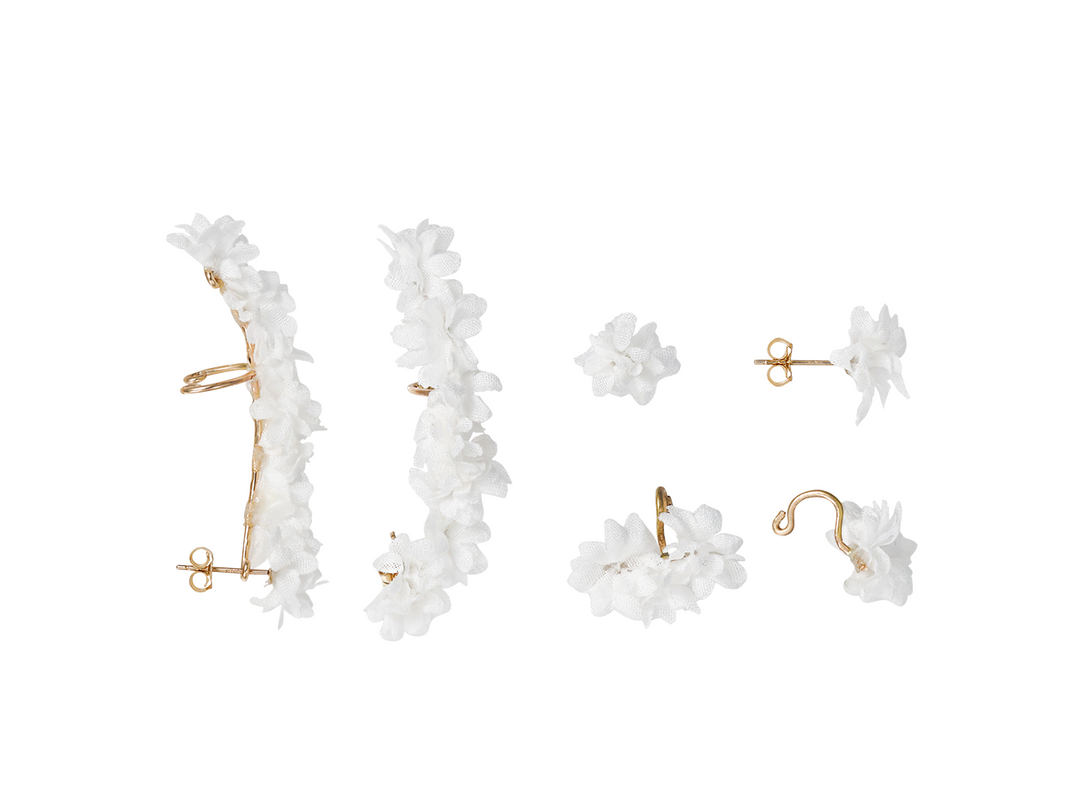 Daisy Ear cuff - White Flower Ear Cuff for Modern Bride