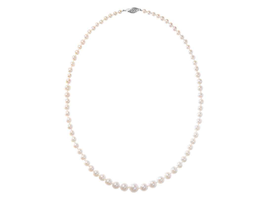 Solenge - White Gradual Pearl necklace 3-9 mm