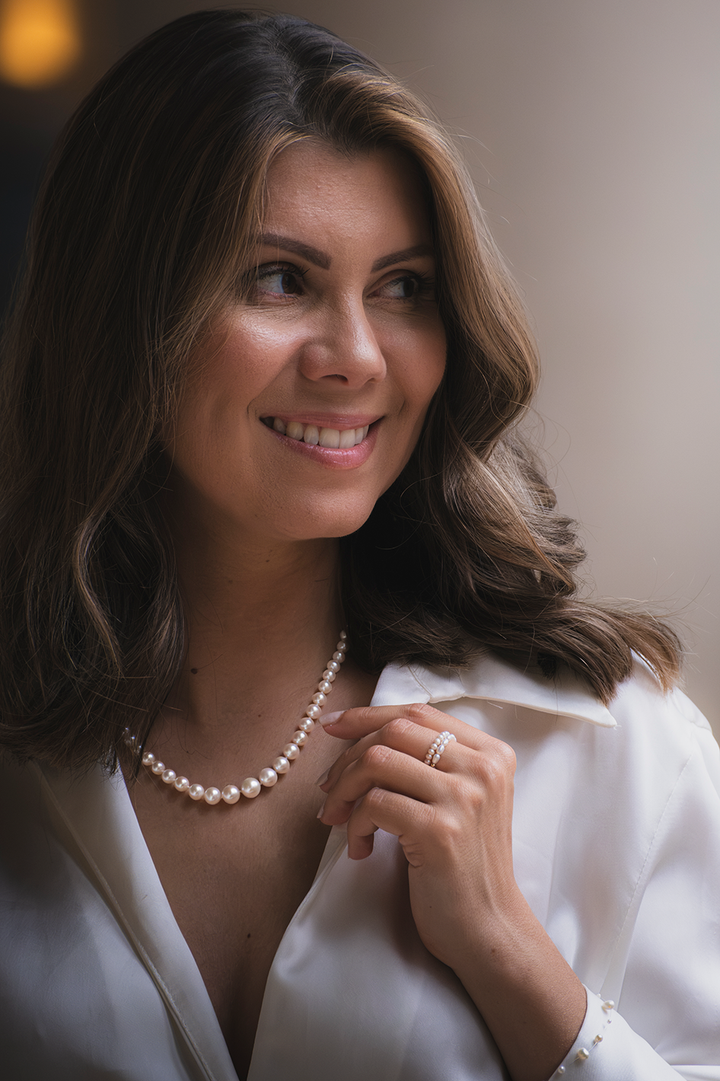 Solenge - White Gradual Pearl necklace 3-9 mm
