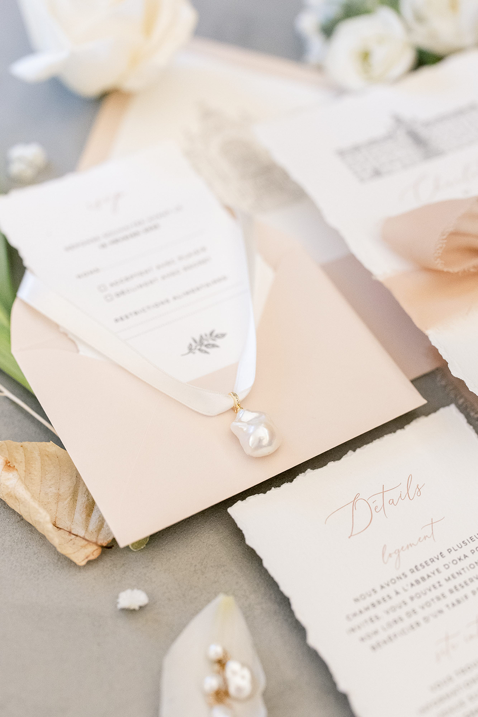 Jasmine - Modern Silk Choker with Baroque Pearl