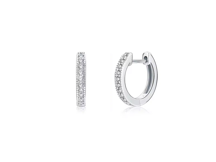Amélie - Moissanite Kleine Pavé-Ringe Ohrringe 15 mm