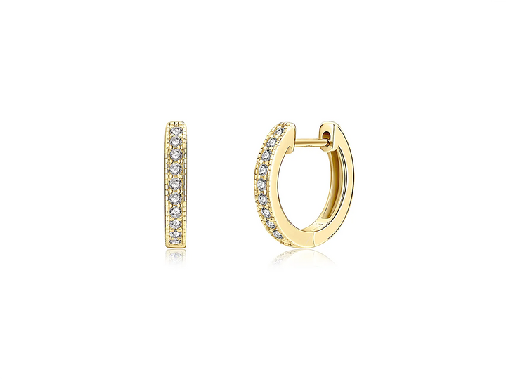 Amélie - Moissanite Kleine Pavé-Ringe Ohrringe 15 mm