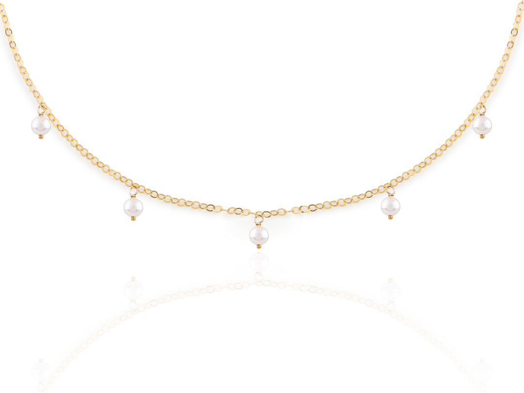 Nara - Round pearl charm necklace