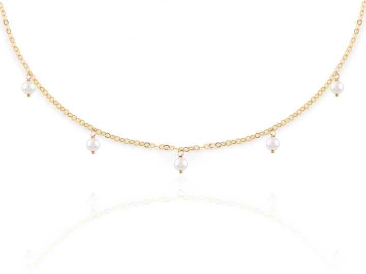 Nara - Round pearl charm necklace