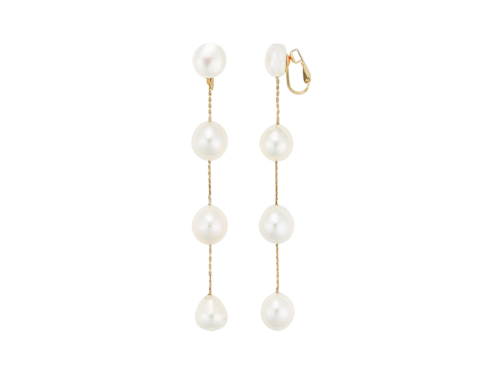 Boucles Calliope - Boucles d'oreilles de mariée à clip en perles pour oreilles non percées