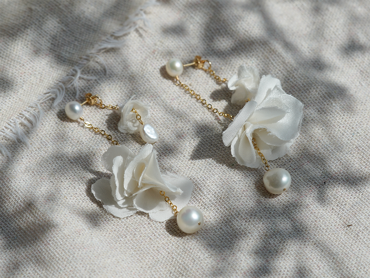 Anna Earrings - Handmade Dangling Earrings for Brides