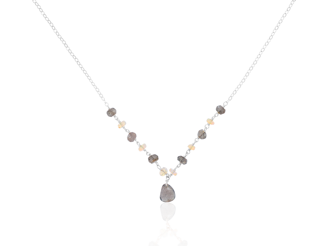Lou - Collier de Labradorite et d'Opale