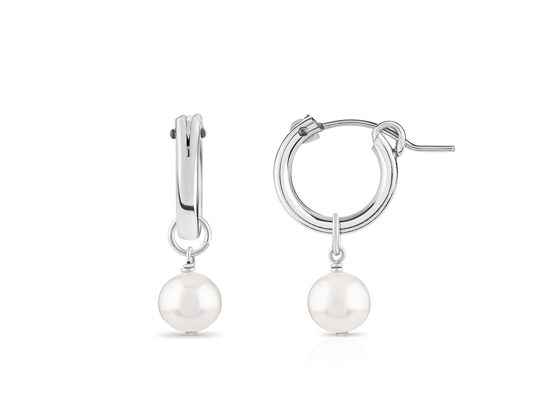 Eloise Hoops - Large Pearl