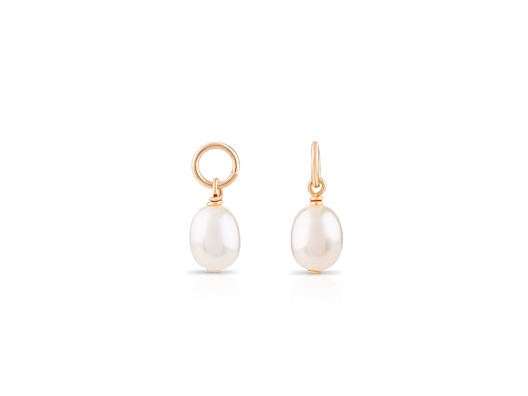 Julie - Small teardrop pearl charms for earrings