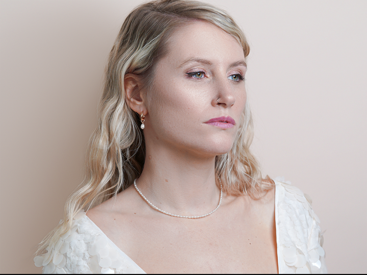 Emilia Halsband - Weißer Reis Süßwasserperlen Halsband