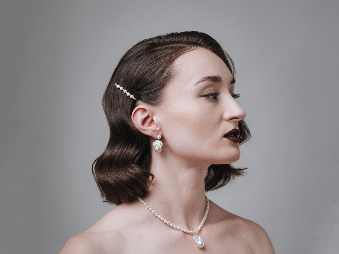 Vanessa Earrings - Baroque Pearl Earrings