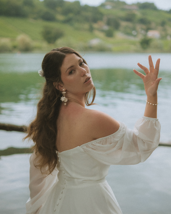 Anna Earrings - Handmade Dangling Earrings for Brides