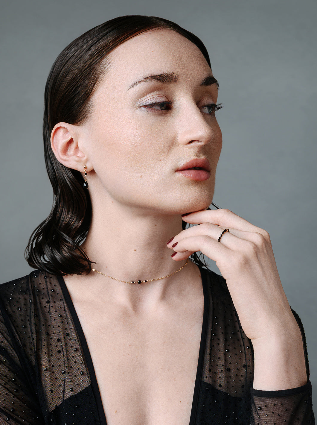 Bague en spinelle noir