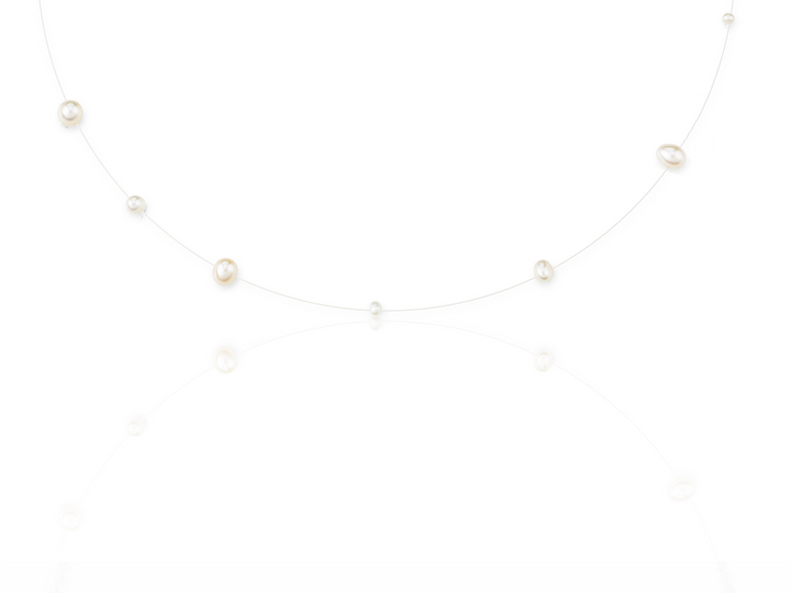 Aimée - Floating Pearl Choker on invisible thread