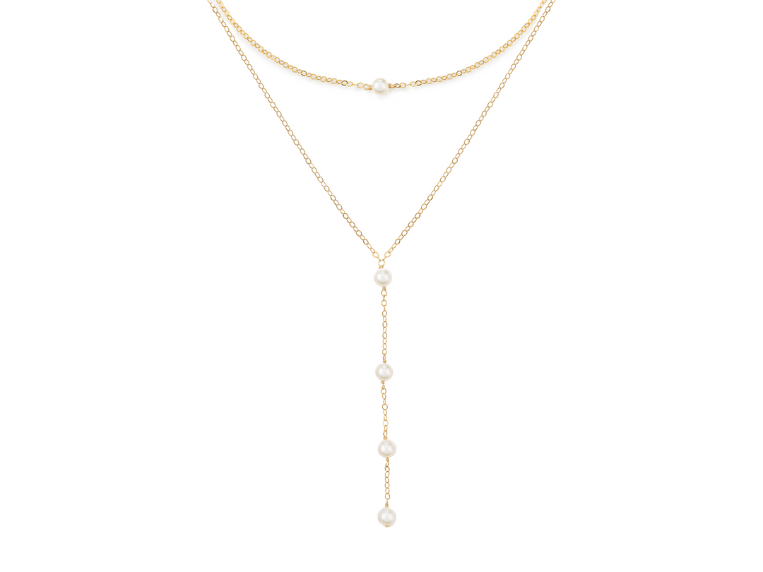 Natasha - Bridal layered Y Necklace