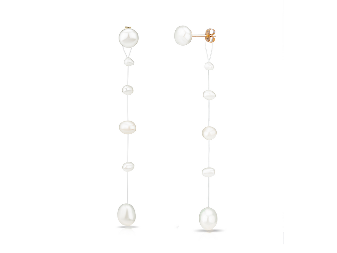 Aimée - Floating pearl earrings