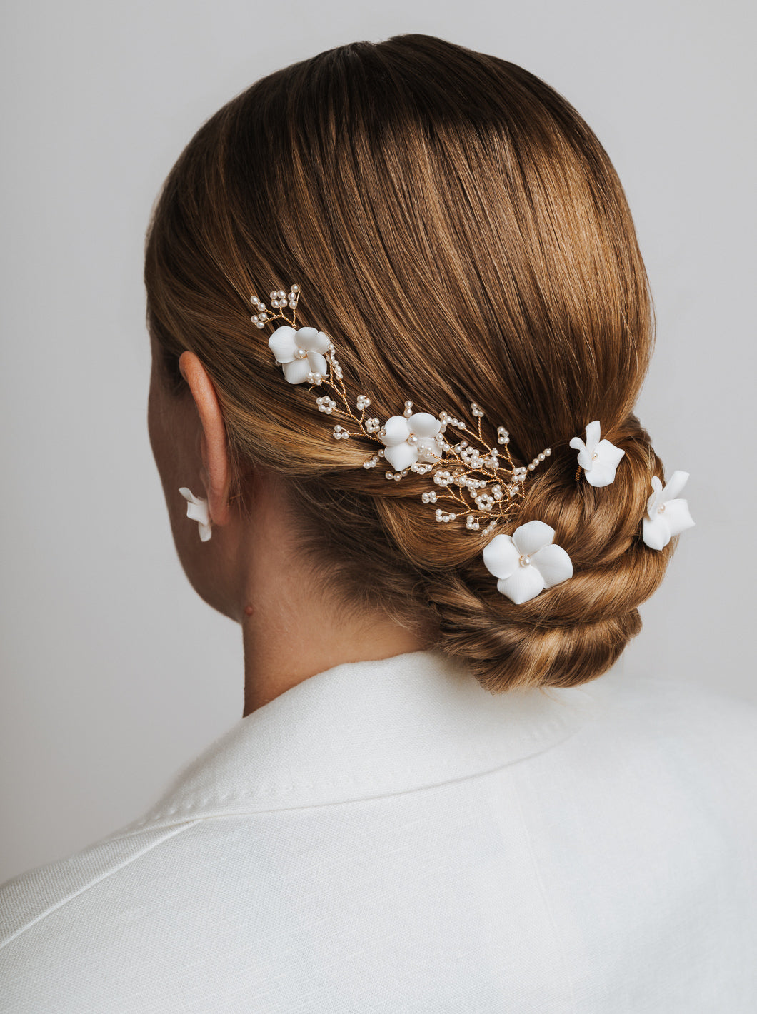 Diana - Cold porcelain Flower Hair pin for Brides