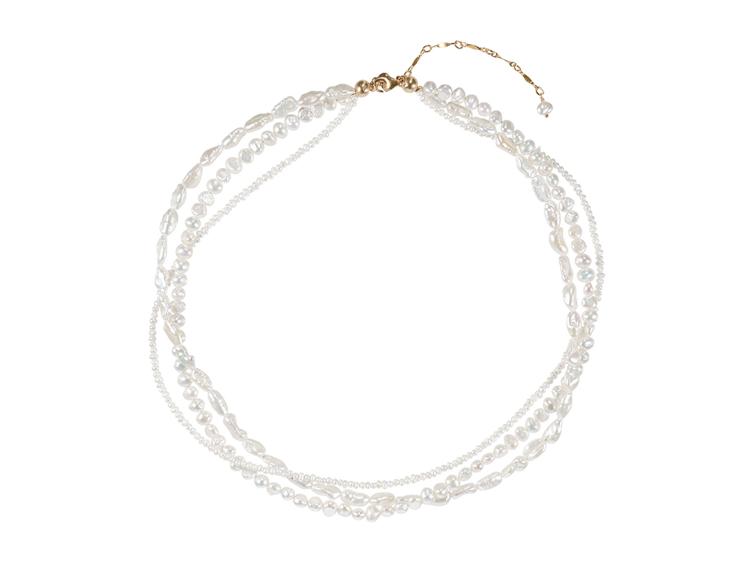 Elegant Natural Freshwater Pearls Twisted Beaded Choker