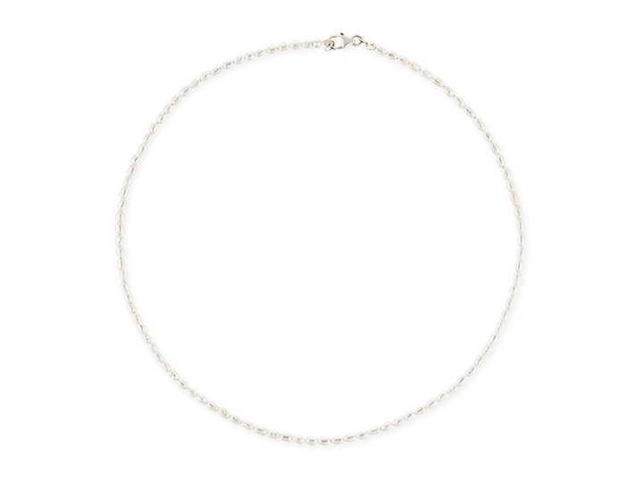 Emilia Halsband - Weißer Reis Süßwasserperlen Halsband