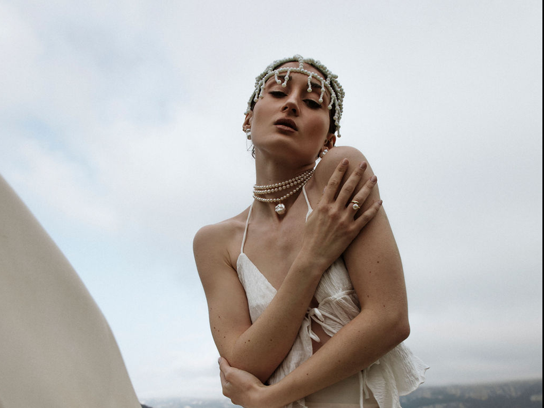 Bianca - Elegant Statement Ring with Organic Keshi Pearl – 925 Sterling Silver, Gold Plated or Silver