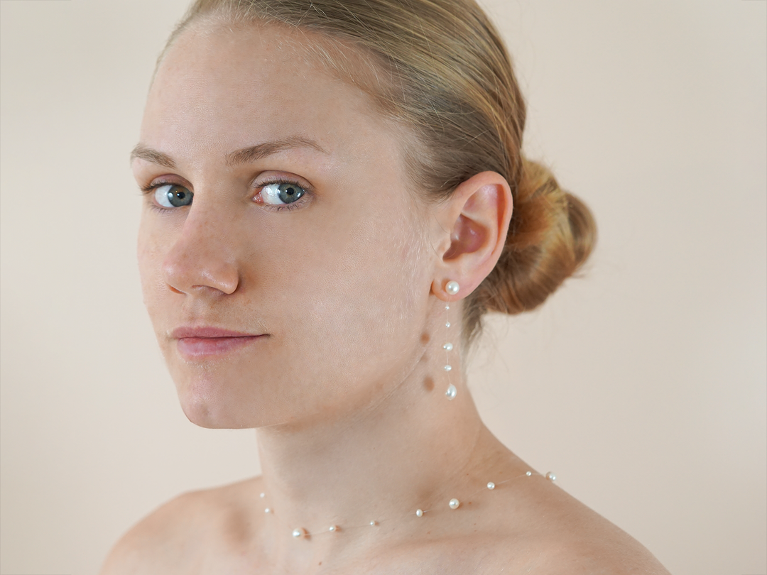 Aimée - Boucles d'oreilles perles flottantes